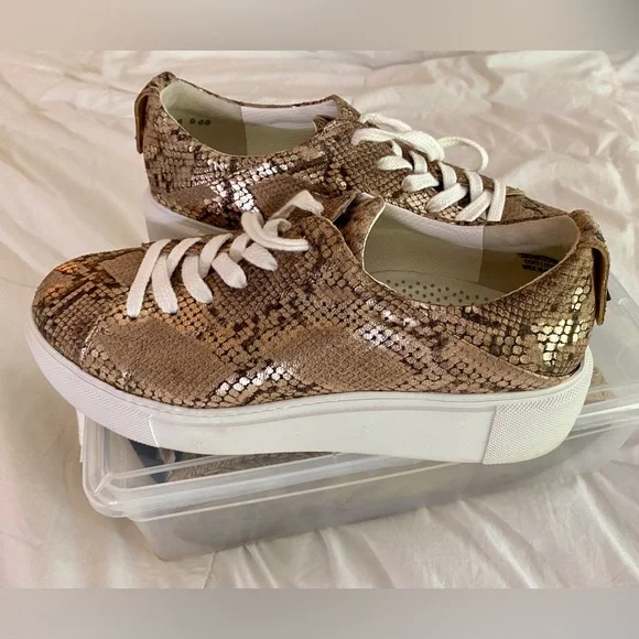 Paul Green Ally Snake Embossed Platform Sneakers 9 - Picture 10 of 15